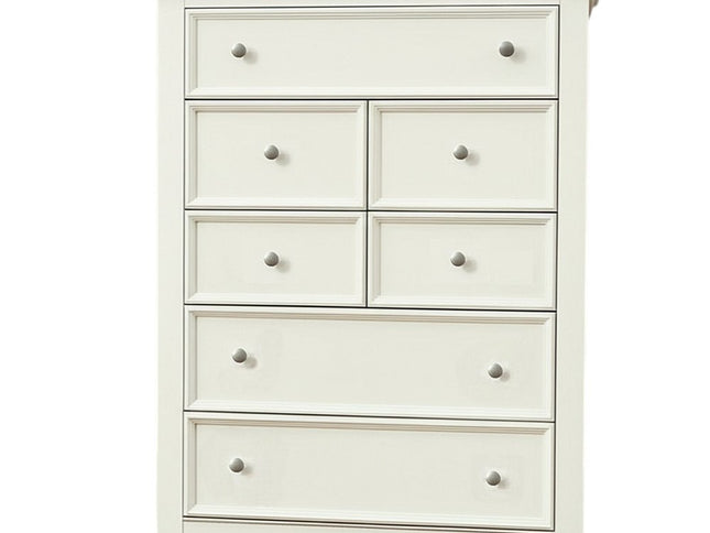 58" White Solid Wood Seven Drawer Triple Dresser