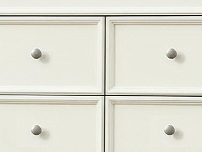 58" White Solid Wood Seven Drawer Triple Dresser