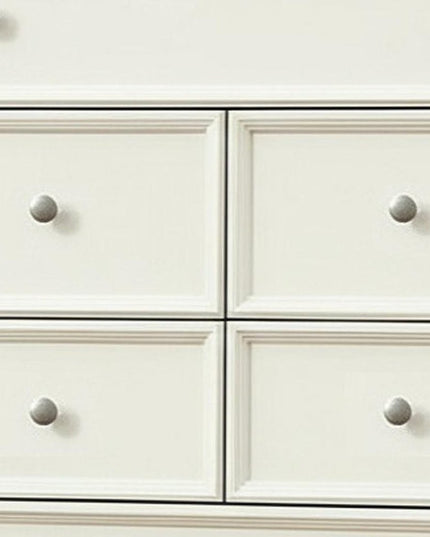 58" White Solid Wood Seven Drawer Triple Dresser