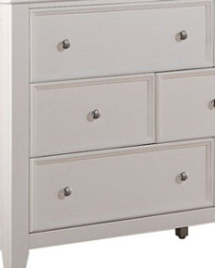 58" White Solid Wood Seven Drawer Triple Dresser