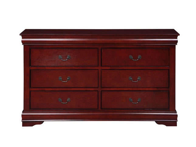 57" Brown Solid Wood Double Dresser
