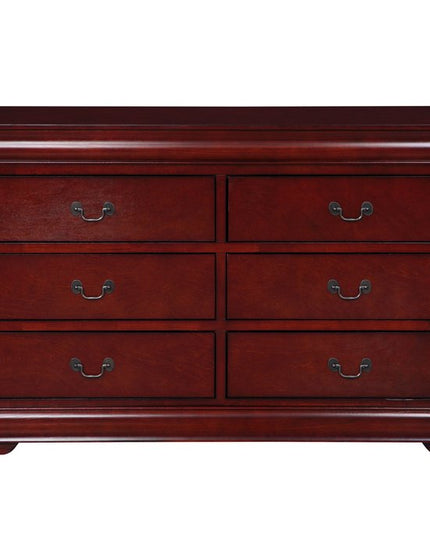 57" Brown Solid Wood Double Dresser
