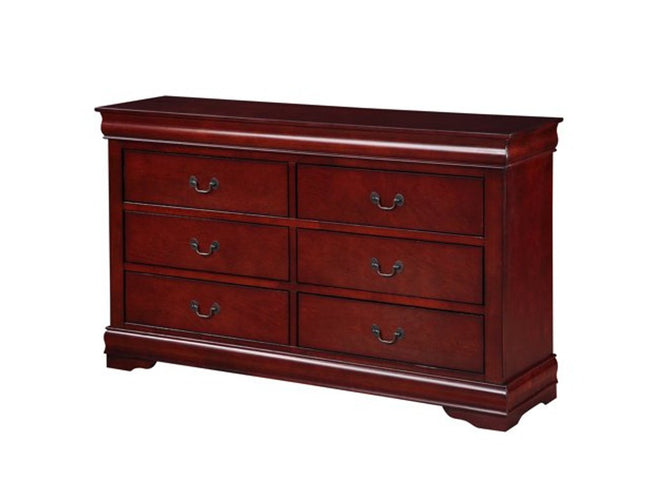 57" Brown Solid Wood Double Dresser