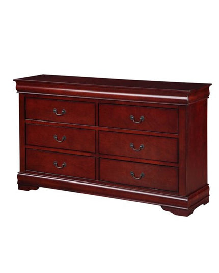 57" Brown Solid Wood Double Dresser