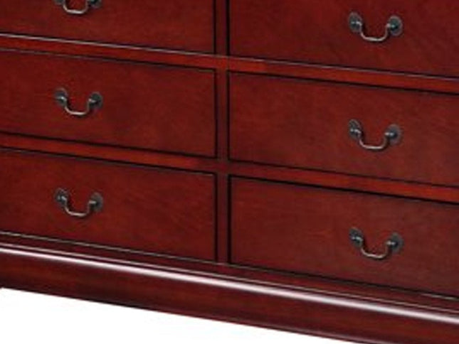 57" Brown Solid Wood Double Dresser