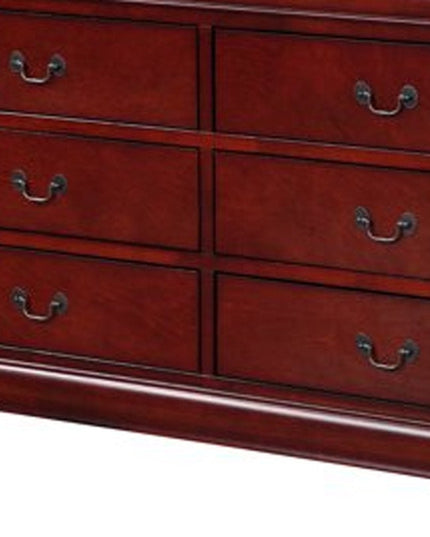 57" Brown Solid Wood Double Dresser