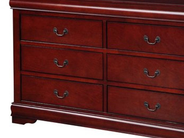 57" Brown Solid Wood Double Dresser
