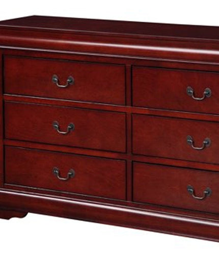 57" Brown Solid Wood Double Dresser