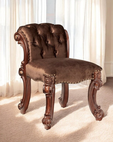 18" Solid Manufactured Wood and Fabric Bar Chair