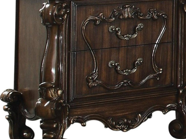 31" Brown Two Drawers Nightstand