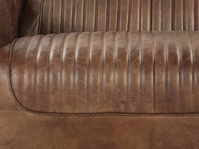 50" Brown Leather Loveseat