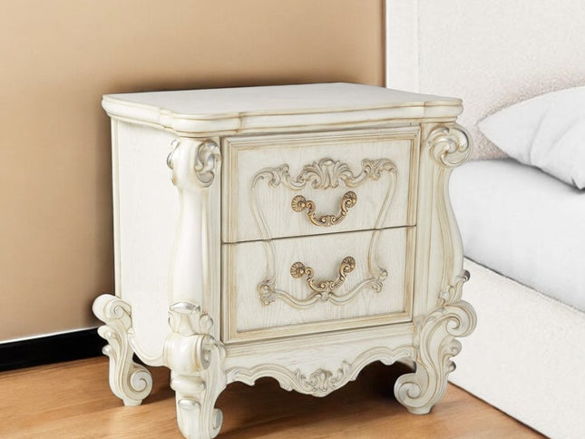 31" Brown Two Drawers Nightstand