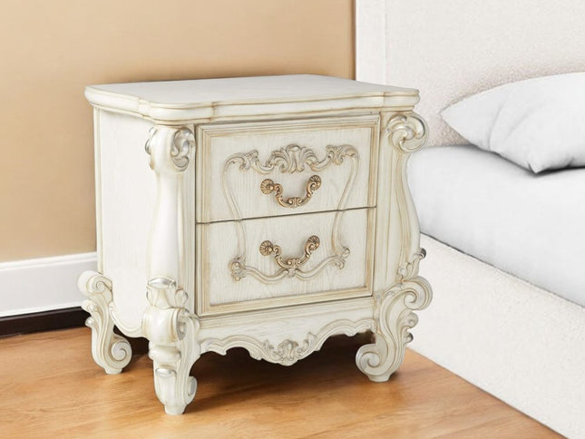 31" Brown Two Drawers Nightstand