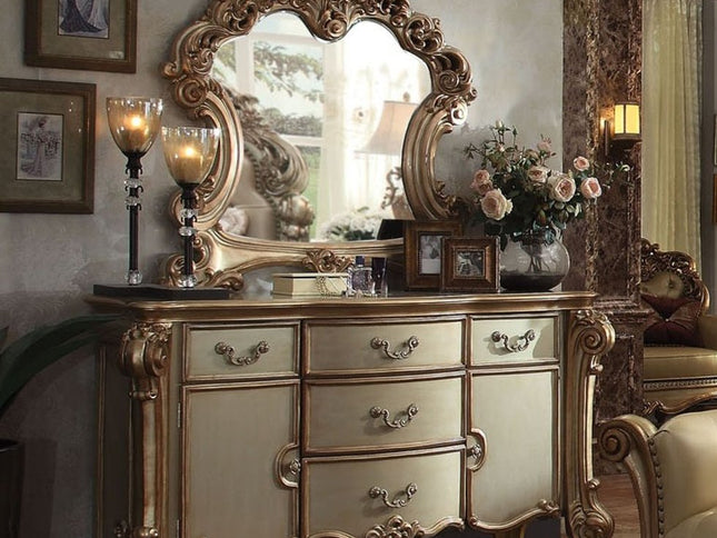71" Gold Solid Wood Dresser