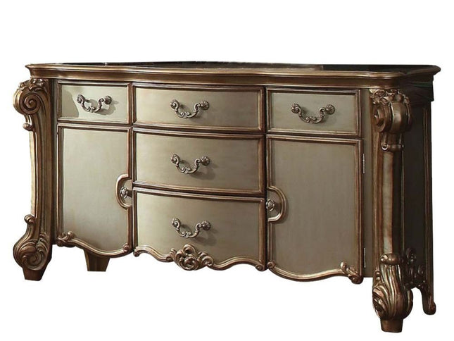 71" Gold Solid Wood Dresser