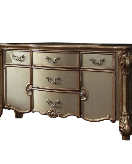 71" Gold Solid Wood Dresser