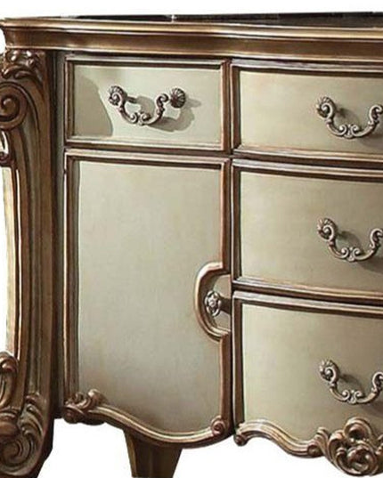 71" Gold Solid Wood Dresser