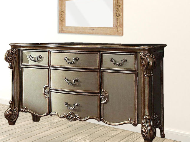 71" Gold Solid Wood Dresser