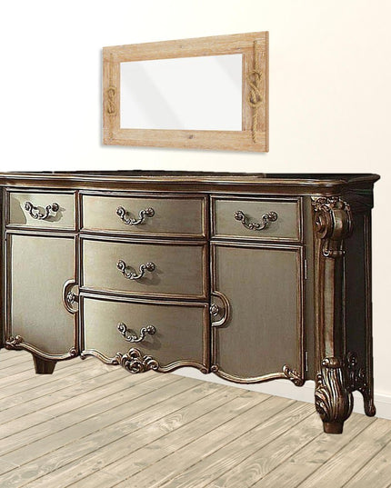 71" Gold Solid Wood Dresser