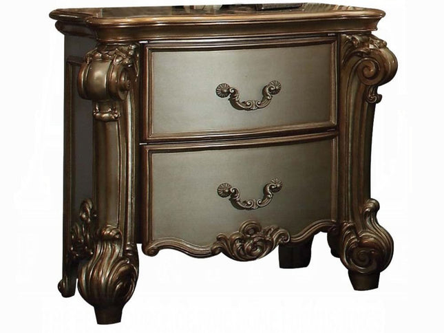 30" Bone Wood Two Drawer Nightstand