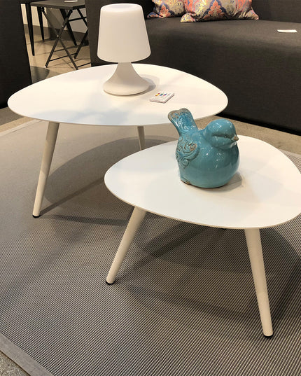 14" White Aluminum End Table