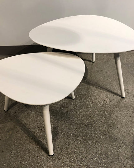 14" White Aluminum End Table