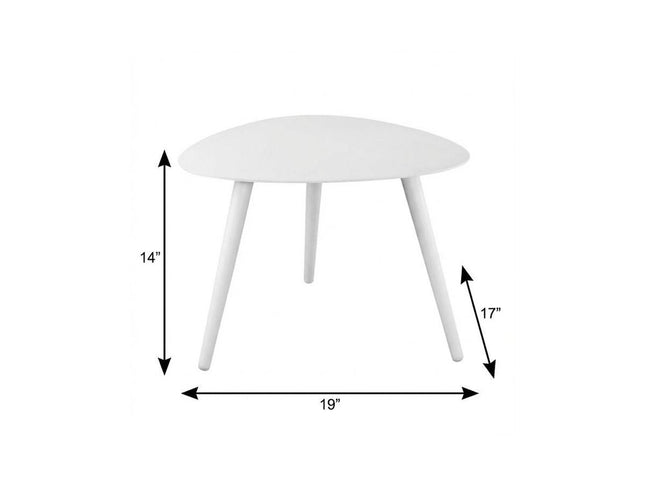 14" White Aluminum End Table