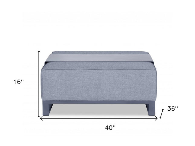 40" Gray Linen Cocktail Ottoman