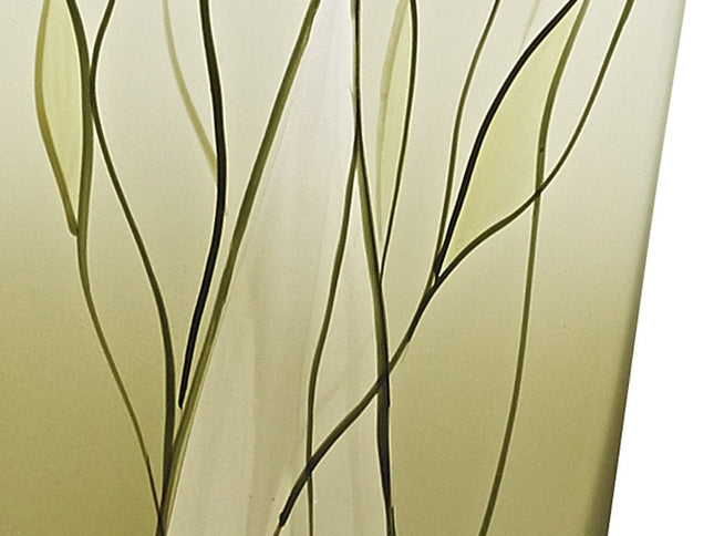 8" Green Cylinder Crystal Glass Table Vase