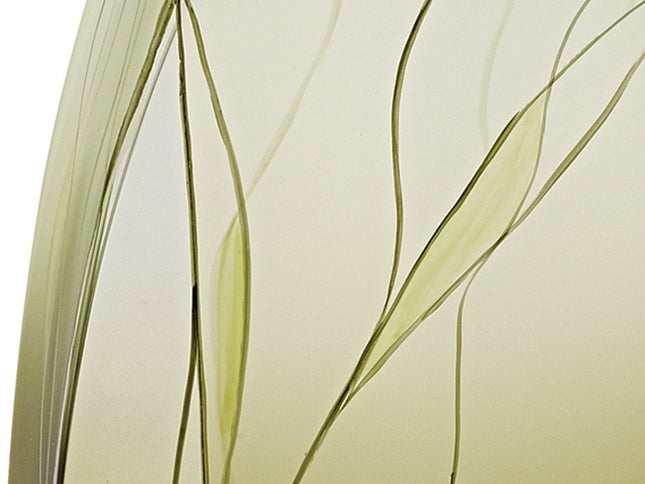 12" Green Abstract Lead Free Crystal Table Vase