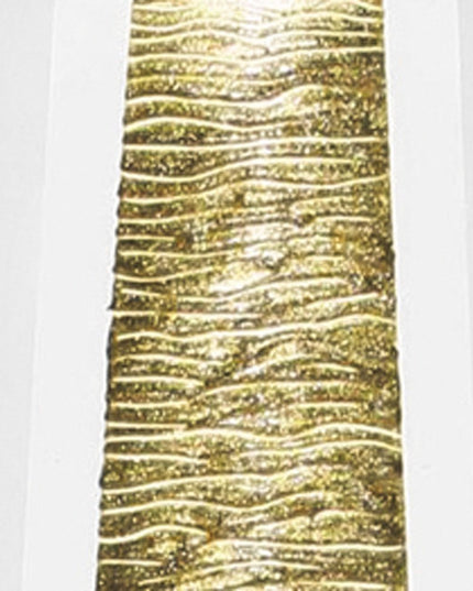 11" Clear And Gold Cylinder Lead Free Crystal Table Vase