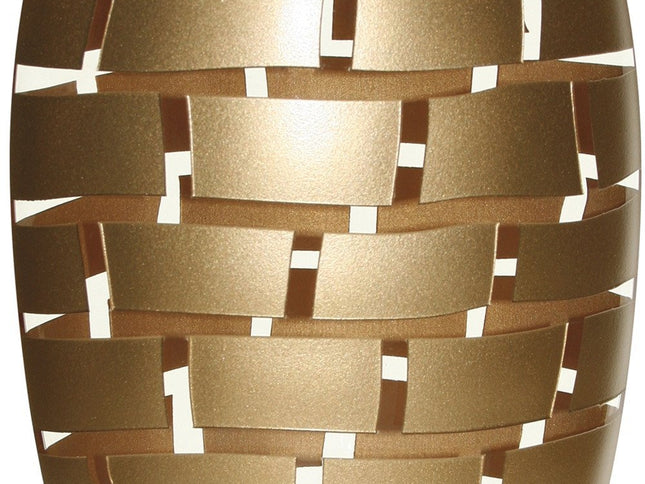 12" Gold And Clear Geometric Oval Lead Free Crystal Table Vase