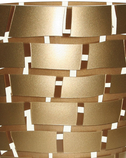 12" Gold And Clear Geometric Oval Lead Free Crystal Table Vase