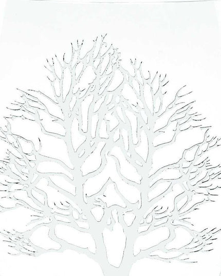 12" Clear And White Tree Of Life Oval Lead Free Crystal Table Vase