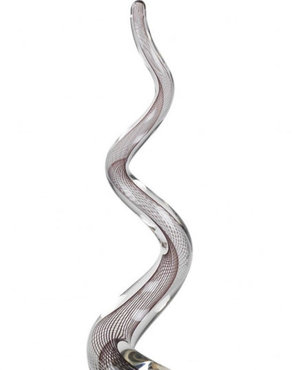 20" Clear and Brown Murano Glass Modern Abstract Tabletop Sculpture