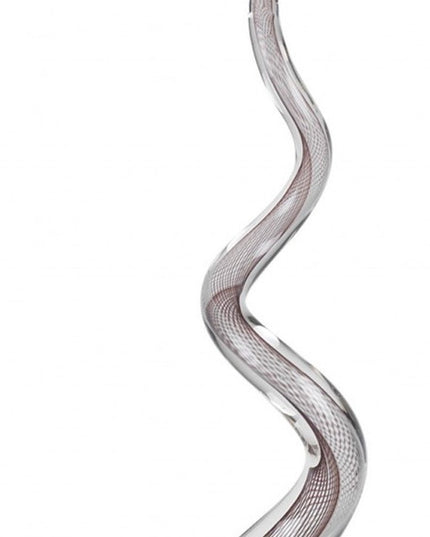 20" Clear and Brown Murano Glass Modern Abstract Tabletop Sculpture