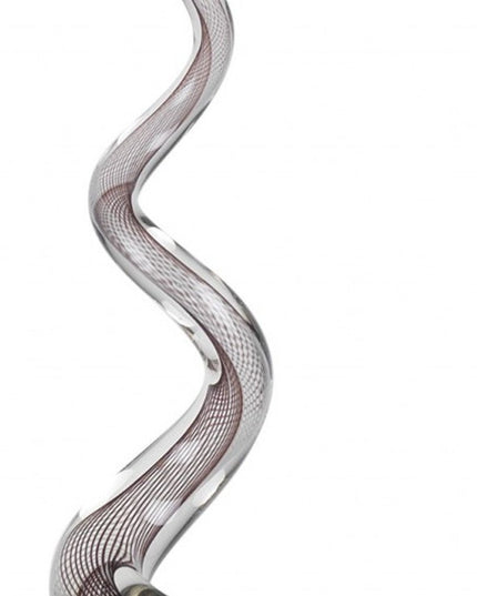 20" Clear and Brown Murano Glass Modern Abstract Tabletop Sculpture