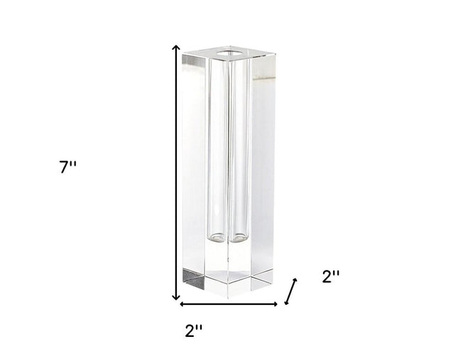 7" Clear Bud Lead Free Crystal Table Vase