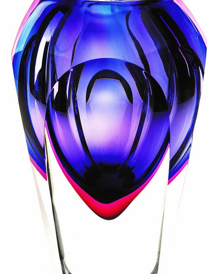 10" Purple Cylinder Crystal Glass Table Vase