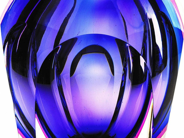 10" Purple Cylinder Crystal Glass Table Vase