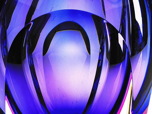 10" Purple Cylinder Crystal Glass Table Vase