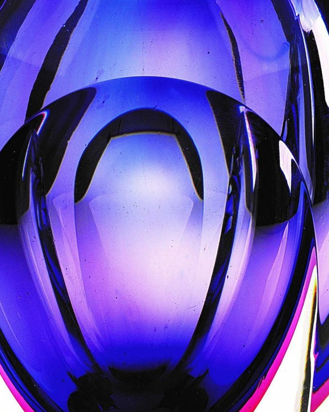 10" Purple Cylinder Crystal Glass Table Vase