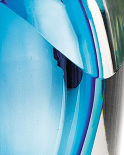 8" Clear and Blue Crystal Table Vase