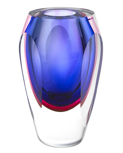 6" Clear And Purple Crystal Glass Table Vase