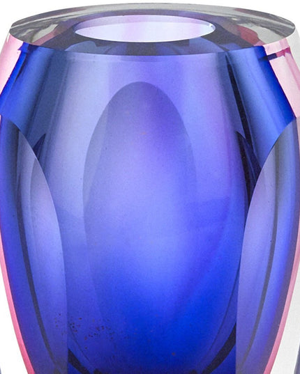 6" Clear And Purple Crystal Glass Table Vase