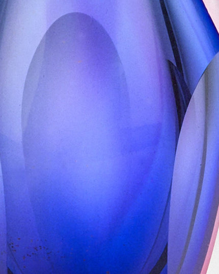 6" Clear And Purple Crystal Glass Table Vase