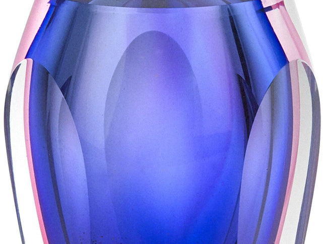 6" Clear And Purple Crystal Glass Table Vase