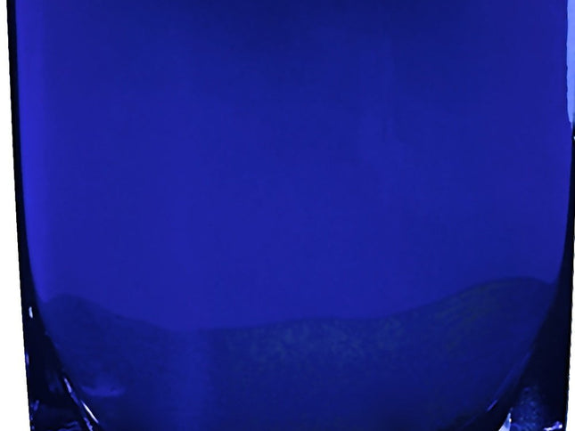 8" Cobalt And Clear Oval Lead Free Crystal Table Vase