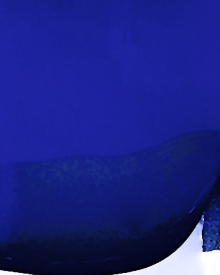 8" Cobalt And Clear Oval Lead Free Crystal Table Vase