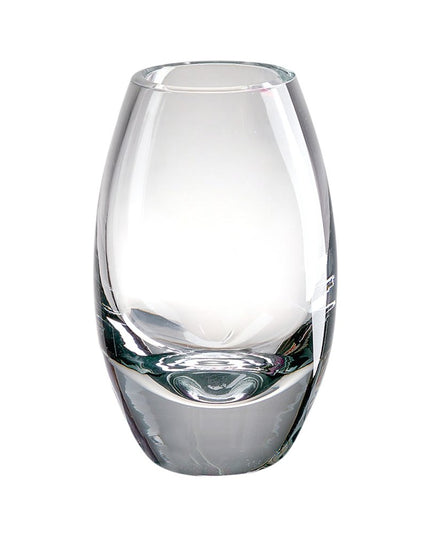 9" Clear Oval Lead Free Crystal Table Vase